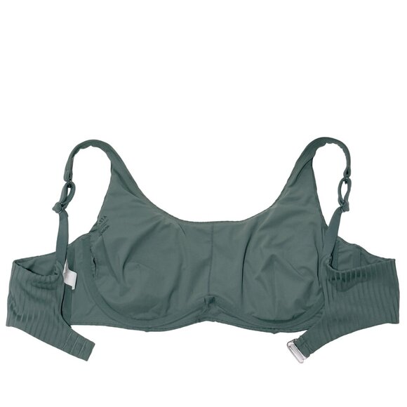 ATHLETA Women's Bikini Top Green Scoop Neck Adjustable Straps Size 40DD - Picture 5 of 10